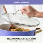 GreenPan Hard Anodized Healthy Ceramic Nonstick 10 Piece Cookware Pots and Pans Set, Gold Handle, PFAS-Free, Dishwasher Safe, Oven Safe, Periwinkle - Image 6