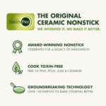 GreenPan Hard Anodized Healthy Ceramic Nonstick 10 Piece Cookware Pots and Pans Set, Gold Handle, PFAS-Free, Dishwasher Safe, Oven Safe, Periwinkle - Image 9
