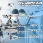 New York's Favorite Coffee French Press – 1L (34oz) Stainless Steel Brewer with Double Mesh Filter – Durable Rust-Resistant Ideal for Home Office Camping and Outdoor Use - Image 3