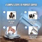 New York's Favorite Coffee French Press – 1L (34oz) Stainless Steel Brewer with Double Mesh Filter – Durable Rust-Resistant Ideal for Home Office Camping and Outdoor Use - Image 5