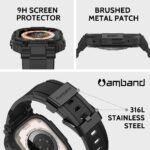 amBand M1 Sport Case Band for Apple Watch Ultra 3/2/1 & SE 3/2/1 & Series 11 10 9 8 7 6 5 4 3 49mm 46mm 45mm 44mm 42mm 41mm 40mm 38mm, Shockproof & Scratch Resistant Rugged Bumper for Men - Image 4