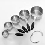 EDELIN Measuring Cups and Magnetic Measuring Spoons Set, Stainless Steel 5 Cups and 7 Spoons (Black) - Image 4