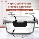 Razab 2 PC 1200ML / 41 Oz Glass Food Storage Containers with Lids - Airtight & Leakproof - Microwave/Oven/Freezer Safe - BPA Free - Ideal for Meal Prep, Storing Leftover & Lunch - Image 4