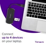 Targus 4-Port USB 2.0 Hub, Black - Compatible with PC and Mac, Sleek and Travel Friendly (ACH114US) - Image 4
