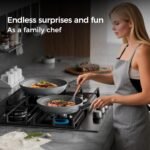 Sanho Diamond-Titanium Ceramic Nonstick Fry Pan Set, 10in & 12in Frying Pans, PFAS PFOA PTFE Free, Dishwasher Safe & Induction Compatible Cookware with Cool-Touch Handle, Gray - Image 4