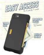 Smartish iPhone SE Wallet Case - Wallet Slayer Vol 1 [Slim + Protective] Credit Card Holder Drop Tested Hidden Card Slot Cover Compatible with Apple iPhone SE & iPhone 7/8 - Black Tie Affair - Image 3