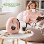 BENFUCHEN Pod and Grounds Single-Serve Coffee Maker, 2 in 1 One Cup Coffee Machine Compatible with K-Cup Pod & Coffee Grounds/Tea, Compact Design, 4-8oz, Pink - Image 6