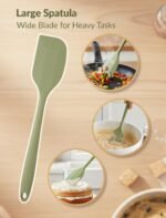 NiHome 4-Piece Silicone Spatula Set with Different Sizes, BPA-Free Heat Resistant Baking & Cooking Spatulas, Mini Silicone Jar Scraper and Large Kitchen Spatulas, Dishwasher Safe - Image 4