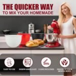 GuanQiao Silicone Bowl Liners for 5 Qt KitchenAid Mixers, 3 Liners with Lids - Image 4