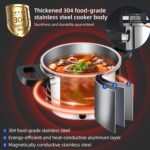 304 Stainless Steel Pressure Cooker 4 QT (4.22 Quart) - Explosion-Proof Safety Lock, One Hand Operation, Fast Cooking, Dishwasher Safe & Induction Compatible Cookware, Deeluban - Image 4