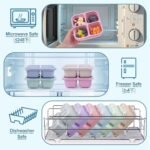 4 Pack Snack Containers, Divided Bento Snack Box, 4 Compartments Reusable Meal Prep Lunch Containers for Kids Adults, Food Storage Containers for School Work Travel - Image 4