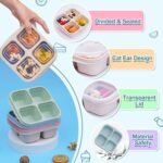 4 Pack Snack Containers, Divided Bento Snack Box, 4 Compartments Reusable Meal Prep Lunch Containers for Kids Adults, Food Storage Containers for School Work Travel - Image 5