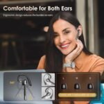 Bluetooth Headset, Wireless Bluetooth Earpiece V5.0 Hands-Free Earphones with Built-in Mic for Driving/Business/Office, Compatible with iPhone and Android (Gray) - Image 5