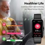 Fitness Tracker with 24/7 Continuous Heart Rate, Blood Oxygen Monitor, Smart Watch with Sleep Monitor, IP68 Waterproof Activity Tracker Step Counter for Women Men (Black) - Image 4