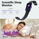 Fitness Tracker with 24/7 Continuous Heart Rate, Blood Oxygen Monitor, Smart Watch with Sleep Monitor, IP68 Waterproof Activity Tracker Step Counter for Women Men (Black) - Image 5