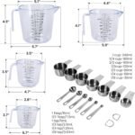7x Stainless Steel Measuring Cups with 6x Measure Spoons Set,4x Plastic liquid Measurings Cups for Liquids,Kitchen Gadgets for Cooking & Baking Utensils Christmas Gift (17Pcs) - Image 6