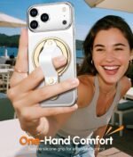 2nd Gen for Magsafe Phone Grip for iPhone - Strong Dual-Sided Magnetic Phone Ring Holder - Detachable, Comfortable Finger Loop Stand for iPhone 17 Pro Max 16 15/14/13/12 Series (Gold) - Image 6