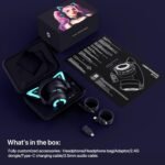 YOWU Cat Ear Headphones 4GS - RGB Gaming Headset with Mic & 2.4G USB/Type C Dongle for PC/PS4/PS5/XBOX/Switch, Wired/Wireless Bluetooth Headphones(Black) - Image 5
