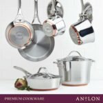 Anolon Nouvelle Stainless Steel Cookware Pots and Pans Set, 10 Piece - Image 5