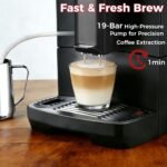 Automatic Espresso Machine With Grinder, 19 Bar Coffee Maker with Self-Cleaning& Touch Control for Latte/Cappuccino/Americano/DIY for Home/Office/Coffee Lovers//Small Cafés - Image 4