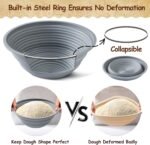 Angadona Sourdough Starter Kit, Sourdough Bread Baking Supplies, 40oz Sourdough Starter Jar, 9" Round & 10" Oval Silicone Bread Proofing Baskets Set, Bread baking tools,Silicone bread Sling - Image 4