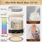Angadona Sourdough Starter Kit, Sourdough Bread Baking Supplies, 40oz Sourdough Starter Jar, 9" Round & 10" Oval Silicone Bread Proofing Baskets Set, Bread baking tools,Silicone bread Sling - Image 5