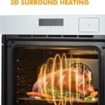24 Inch Stainless Steel Toaster Oven and White Air Fryer Combo: 70L Capacity, 3D Heating with Steam, Touch Control, Multi-Function Modes for Countertop Built-in Use - Image 6