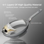 Sanho Nonstick Frying Pans Set, Ceramic Pan Skillet, Non Toxic Pans for Cooking, 8" 10" 12" Ceramic Frying Pan Set PFAS & PTFE & PFOA Free with Stay Cool Handle, Dishwasher & Oven Safe, Gray - Image 4
