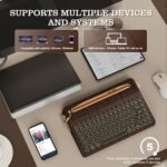 YUNZII QL75 Wireless Typewriter Hot Swap Retro Mechanical Keyboard,Punk Round Keycaps,RGB Backlit QMK/VIA Programmable, Multi-Device Keyboard with 2.4GHz/Type-C/BT5.0 (Wood, Onyx Switch) - Image 4