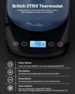 Harriet Gooseneck Electric Kettle - 1200W Fast Heat, 0.8L Stainless Steel, Precision Temp Control & Timer, Wood Handle, Pour Over Coffee and Tea, Blue - Image 4