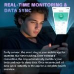 Smart Ring for Men Women, Activity Tracker Fitness Ring with 24/7 Heart Rate, Sleep Monitoring, Step Counter, Calorie Pedometer, No Subscription, for iOS Android (Black 9) - Image 5