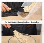 4 Pcs Cooking Spoons for Nonstick Cookware 12 Inch Silicone Spoon Spatula with Wood Handle for Cooking, Serving, Mixing, Scoop, and Scrape(Black) - Image 7