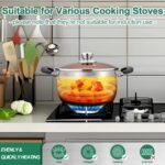 TeamFar Stock Pot 6 qt, Stainless Steel Stock Pasta Soup Pot with Lid, Double Bakelite Heat-Proof Handles & Tempered Glass Lid, Dishwasher Safe & Easy Cleanup, Non-Toxic & Healthy - Image 5