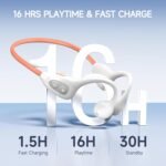 Open Ear Headphones, Bluetooth 6.1 Wireless Air Conduction Headphones Sport Earbuds,IPX6 Waterproof,Clear Call,Lightweight Earphones for Running Cycling Workouts (White) - Image 3