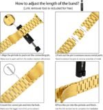 Compatible with Apple Watch Band and Case, Stainless Steel Metal Chain with TPU Cover, Smart-Watch Link Bracelet Strap, Wrist-Band for i-Watch Series 10 11, 46mm, Gold - Image 9