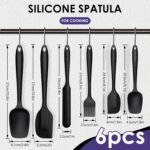 Silicone Spatula Set, 6PCS Heat Resistant Spatulas for Cooking, Food Grade Silicone Rubber Spatula Set for Baking, Non Stick Dishwasher Safe BPA-Free - Image 3