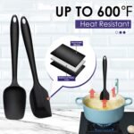 Silicone Spatula Set, 6PCS Heat Resistant Spatulas for Cooking, Food Grade Silicone Rubber Spatula Set for Baking, Non Stick Dishwasher Safe BPA-Free - Image 4
