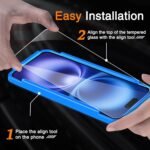 Wiaocit 3 Pack Tempered Glass Screen Protector for iPhone 16 with 3 Pack Camera Lens Protector, 9H Hardness, Bubble Free, Case Friendly - Image 3