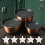 Samma Copper Mixing Bowls Set with Lids - Stainless Steel Interior, Non-Slip Black Silicone Base - Nesting Mixing Bowls for Baking, Cooking & Meal Prep (3-Piece Set) - Image 7