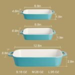 Sweejar Ceramic Bakeware Set, Rectangular Baking Dish for Cooking, Kitchen, Cake Dinner, Banquet and Daily Use, Casserole Dishes for Oven Porcelain Baking Pans (Jade) - Image 5