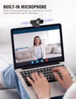 Tewiky 1080P Webcam with Microphone and Rotatable Tripod Wide Angle Camera for Desktop PC or Laptop Computer,Plug and Play, for Zoom/Skype/Teams, Conferencing and Video Calling - Image 3