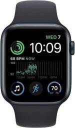 Apple Watch SE (2nd Gen) (GPS, 44mm) - Midnight Aluminum Case with Midnight Sport Band, S/M (Renewed) - Image 3