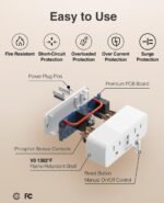 Dual Smart Plug 15A, GHome Smart Plugs Work with Alexa and Google Home, 2-in-1 Compact Smart Outlet Timer with APP Remote Control, 2.4GHz Wi-Fi Only, No Hub Required, FCC Listed, 2 Pack - Image 6
