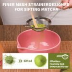 Matcha Whisk Set, 7 Pcs Matcha Kit with Matcha Bowl, Spout, Whisk and Holder, Bamboo Scoop and Stainless Steel Sifter, Japanese Matcha Set for Ceremony, Gift for Matcha Lover - Image 4
