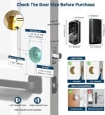 Veise VE06 Smart Deadbolt with App Control, Keyless Entry Smart Lock for Front Door, Electronic Digital Door Lock with Code, Easy Install, Matte Black - Image 6