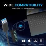 SABRENT 4 Port USB 3.0 Hub with Individual LED Lit Power Switches, Includes 5V/2.5A Power Adapter (HB-UMP3) - Image 3