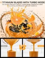 Immersion Blender Handheld GAVASTO Hand Blender,20 Speeds and Turbo Mode Hand Mixer, 3-in-1 Heavy Duty Copper Motor Stainless Steel - Image 4