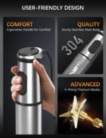 Immersion Blender Handheld GAVASTO Hand Blender,20 Speeds and Turbo Mode Hand Mixer, 3-in-1 Heavy Duty Copper Motor Stainless Steel - Image 6