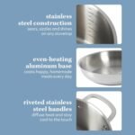 Sur La Table Kitchen Essentials Chef's Deck 10 Piece Stainless Steel Non Toxic Pots and Pans Kitchen Cookware Set w/Triply Encapsulated Base - Induction Safe - Image 4
