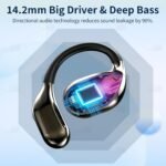 Open Ear Headphones Bluetooth 5.4 Wireless Earbuds with LED Display, Clear Calls, IPX4 Waterproof, 30H Playback Ear Buds for Running Sport Gym, Black - Image 4